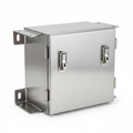 Custom sheet metal enclosure with welded mounting brackets